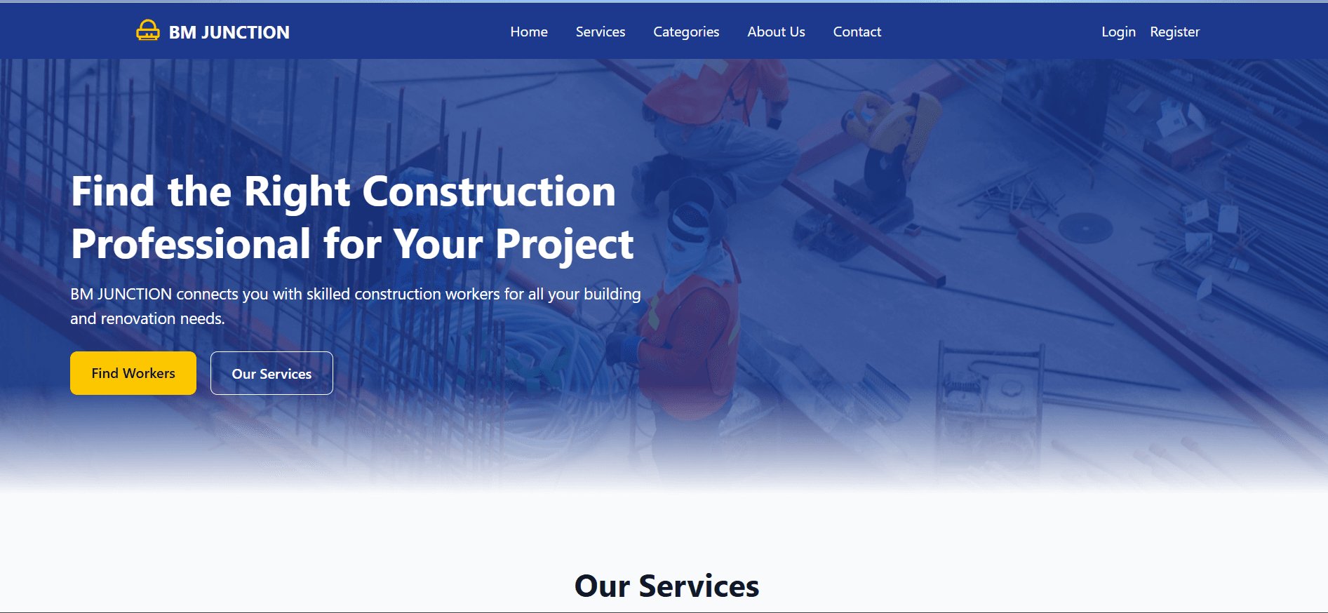 BM Junction – Construction Services Hiring Platform